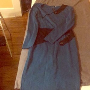 Bodycon Midi Teal and Black